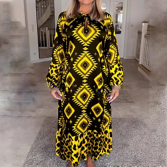 🍂Spécialités d'automne🍂Robe manches longues imprimée et facile
