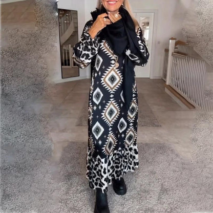 🍂Spécialités d'automne🍂Robe manches longues imprimée et facile
