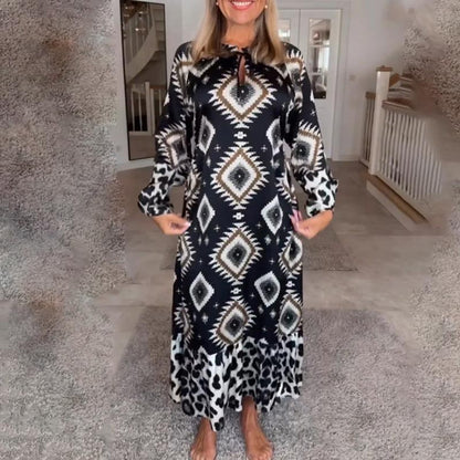 🍂Spécialités d'automne🍂Robe manches longues imprimée et facile