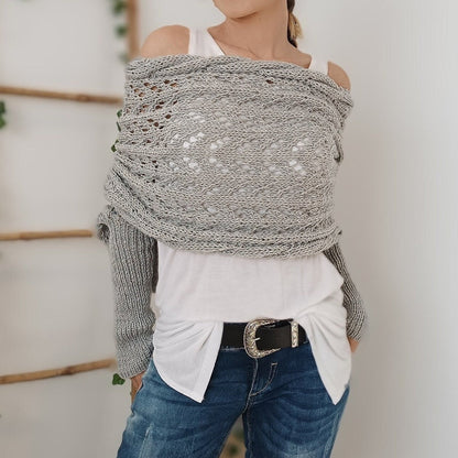 🔥Dernier jour 49% de Réduction🧶Poncho Tricoté Pour Femme avec Découpes