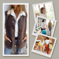Gilet Court Chaud à Boutons pour Femme en Automne