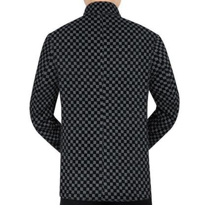 Veste chaude à carreaux tendance pour hommes avec poches
