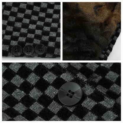 Veste chaude à carreaux tendance pour hommes avec poches