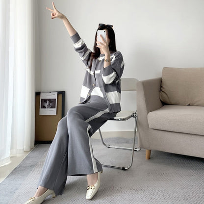 Ensemble de Détente Tricoté pour Femmes en 3 Pièces