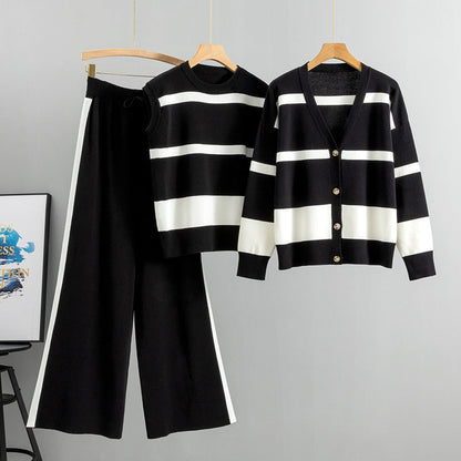 Ensemble de Détente Tricoté pour Femmes en 3 Pièces