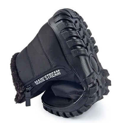 Bottes de neige à la cheville imperméables en coton chaud avec fermeture éclair