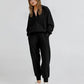 Femmes 2 épingles Ensemble de sweatshirts Manchons longs Sweatshirt à demi-zip