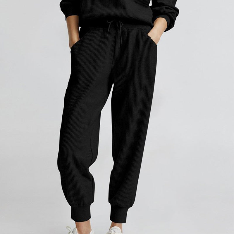 Femmes 2 épingles Ensemble de sweatshirts Manchons longs Sweatshirt à demi-zip