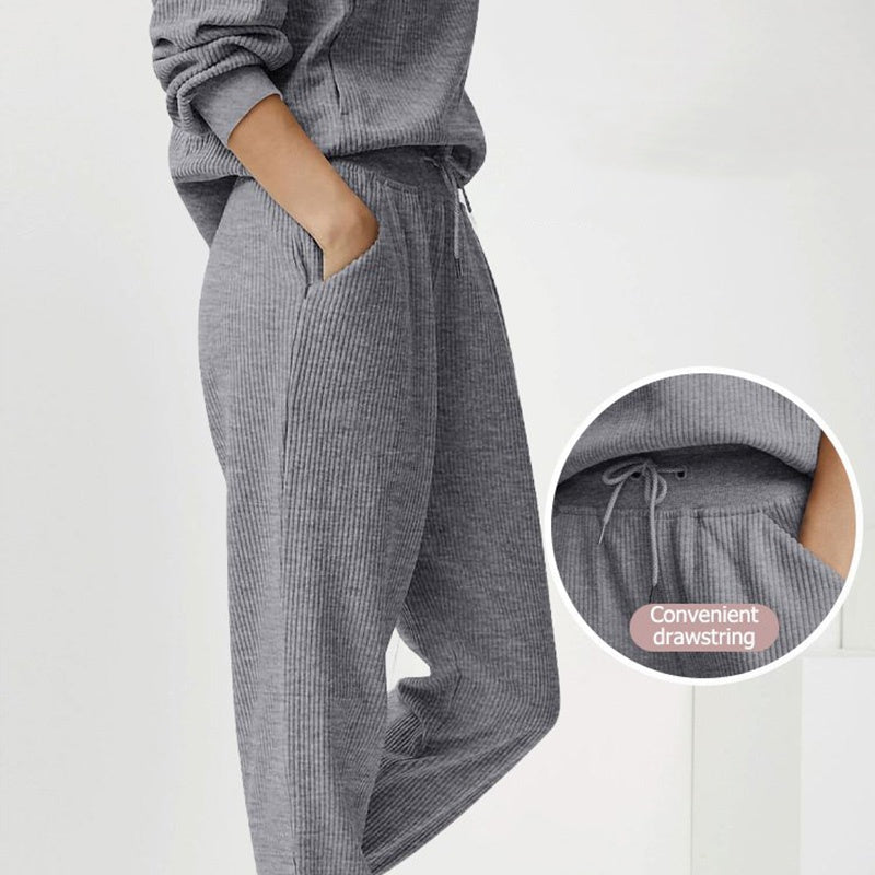 Femmes 2 épingles Ensemble de sweatshirts Manchons longs Sweatshirt à demi-zip