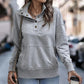 Pull-over décontracté avec col montant à boutons-pression pour femmes
