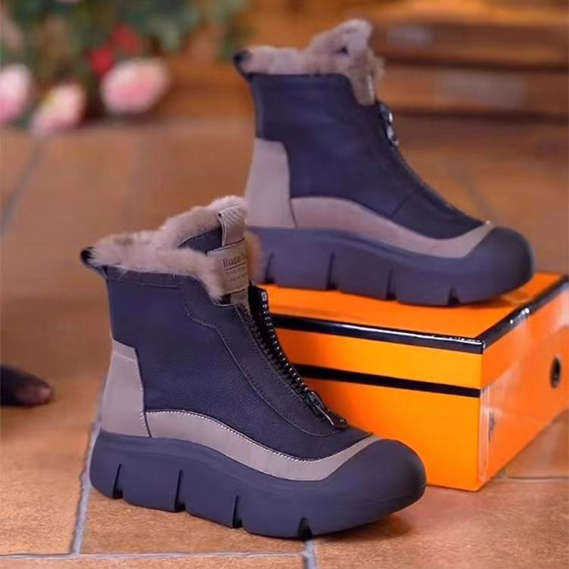 Bottes de neige chaudes et imperméables avec fermeture éclair pour femmes