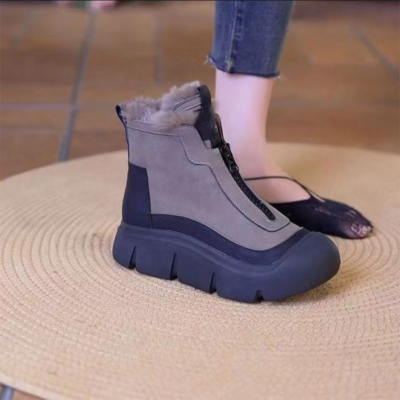 Bottes de neige chaudes et imperméables avec fermeture éclair pour femmes