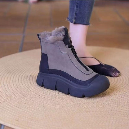 Bottes de neige chaudes et imperméables avec fermeture éclair pour femmes