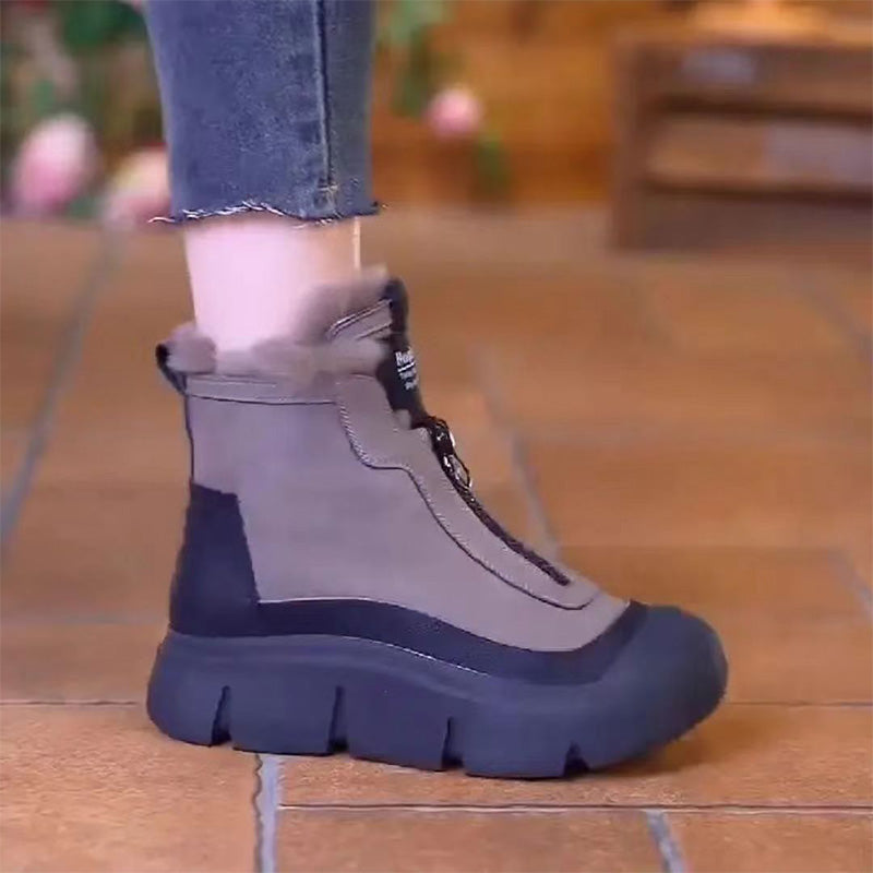 Bottes de neige chaudes et imperméables avec fermeture éclair pour femmes