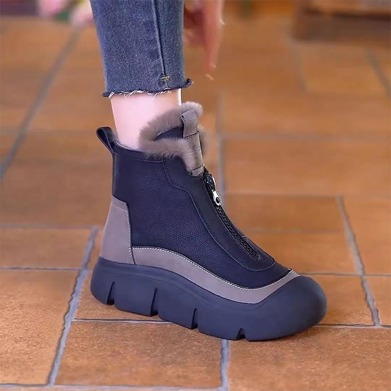 Bottes de neige chaudes et imperméables avec fermeture éclair pour femmes