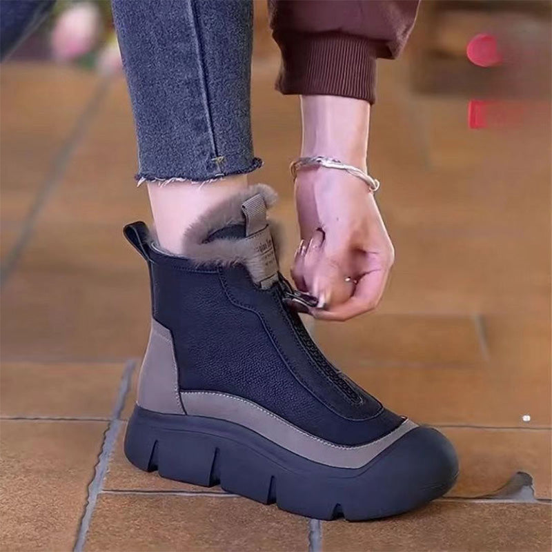 Bottes de neige chaudes et imperméables avec fermeture éclair pour femmes