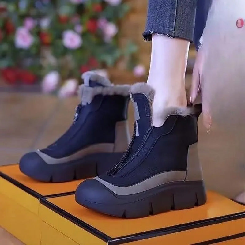 Bottes de neige chaudes et imperméables avec fermeture éclair pour femmes