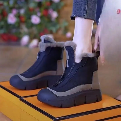 Bottes de neige chaudes et imperméables avec fermeture éclair pour femmes