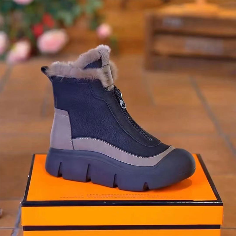 Bottes de neige chaudes et imperméables avec fermeture éclair pour femmes