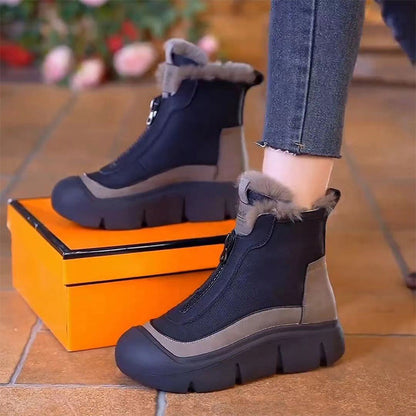 Bottes de neige chaudes et imperméables avec fermeture éclair pour femmes