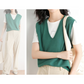 Gilet en Tricot à col en V Ultra-Doux pour Femmes