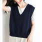 Gilet en Tricot à col en V Ultra-Doux pour Femmes