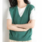 Gilet en Tricot à col en V Ultra-Doux pour Femmes