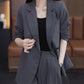 Ensemble 2 Pièces Tendance de Couleur Unie pour Femmes : Blazer et Pantalon