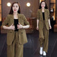 Ensemble 2 Pièces Tendance de Couleur Unie pour Femmes : Blazer et Pantalon