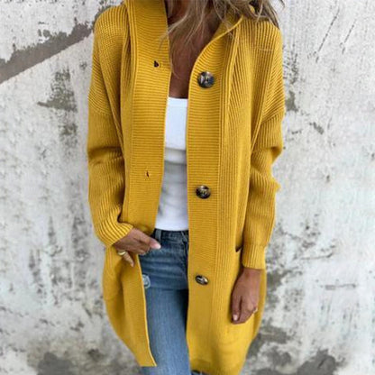 🌸 OFFRE LIMITÉE –50% ! ✨ Cardigan boutonné avec capuche pour femmes