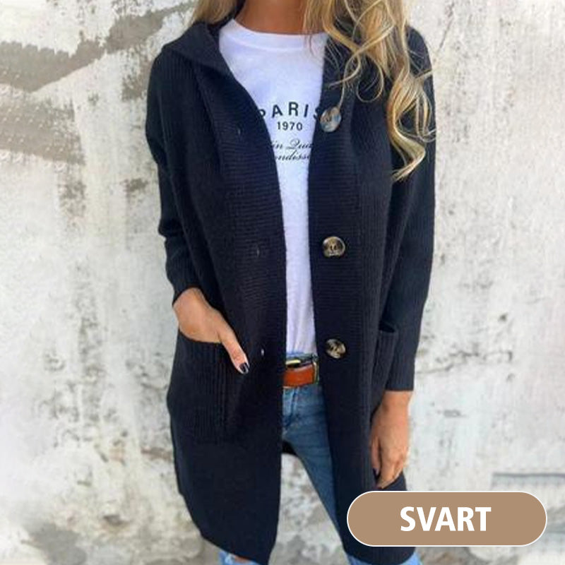 🌸 OFFRE LIMITÉE –50% ! ✨ Cardigan boutonné avec capuche pour femmes