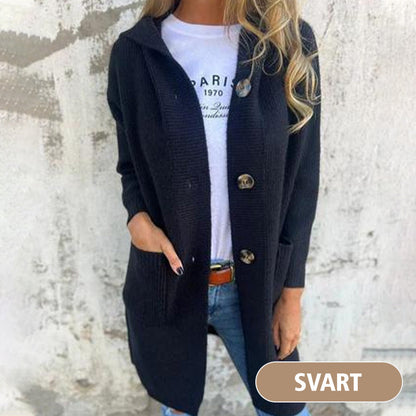 🌸 OFFRE LIMITÉE –50% ! ✨ Cardigan boutonné avec capuche pour femmes