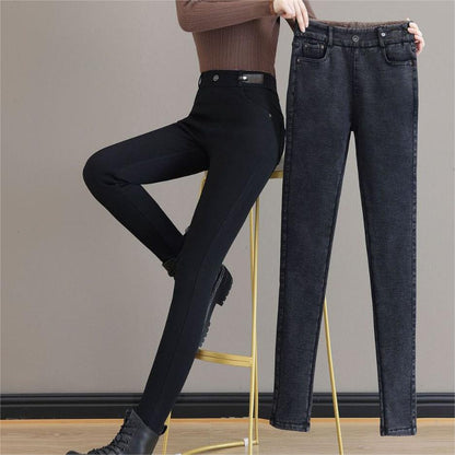 👖 60% DE RÉDUCTION! ✨ JEAN SKINNY CHAUD - Taille Haute & Tissu Stretch, Confort Optimal pour l'Hiver, Style Tendance pour Quotidien et Sorties ❄️💃