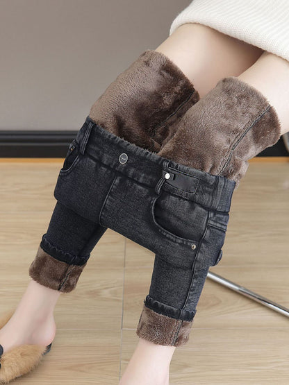 👖 60% DE RÉDUCTION! ✨ JEAN SKINNY CHAUD - Taille Haute & Tissu Stretch, Confort Optimal pour l'Hiver, Style Tendance pour Quotidien et Sorties ❄️💃