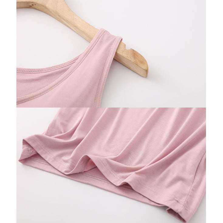 Débardeur classique en couleur unie avec soutien-gorge intégré pour femmes