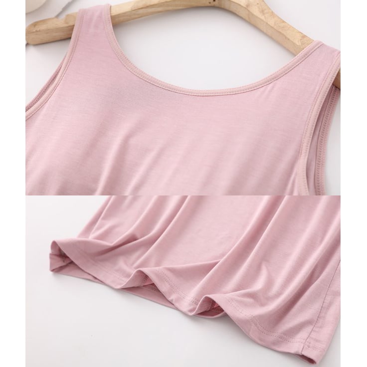 Débardeur classique en couleur unie avec soutien-gorge intégré pour femmes