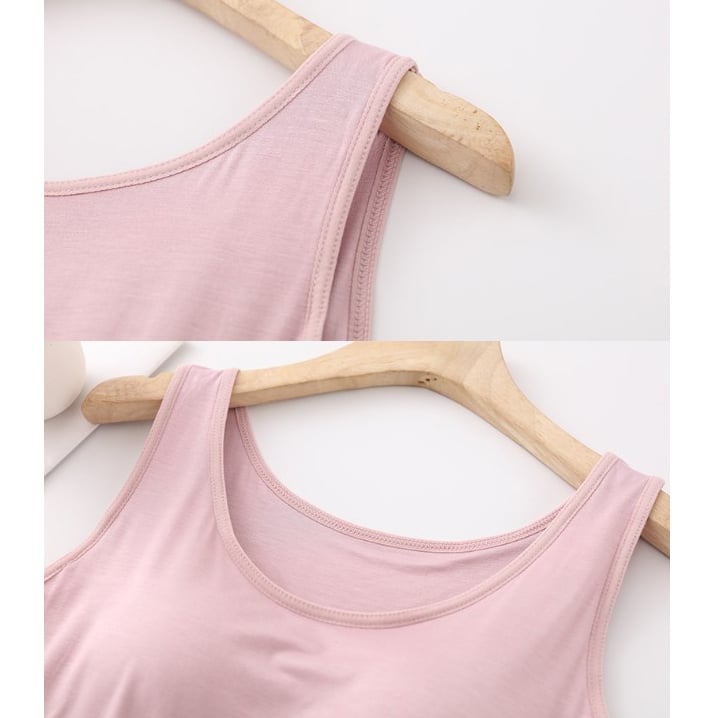 Débardeur classique en couleur unie avec soutien-gorge intégré pour femmes