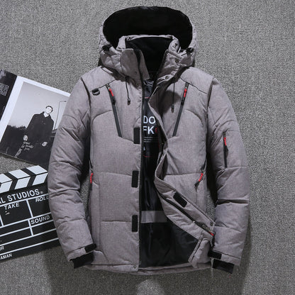 Parka blanche en duvet de canard pour hommes - Veste chaude d'hiver- Livraison gratuite