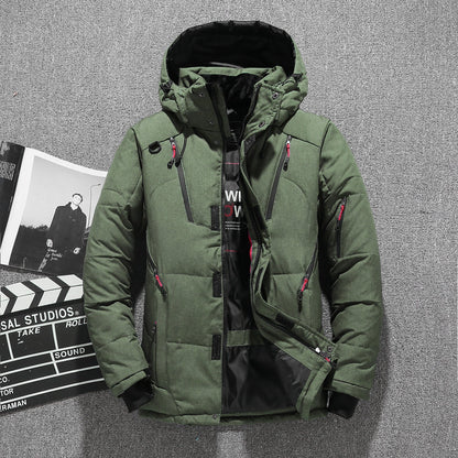 Parka blanche en duvet de canard pour hommes - Veste chaude d'hiver- Livraison gratuite