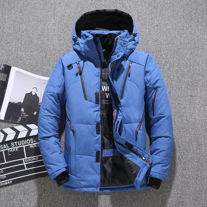 Parka blanche en duvet de canard pour hommes - Veste chaude d'hiver- Livraison gratuite