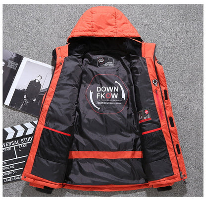 Parka blanche en duvet de canard pour hommes - Veste chaude d'hiver- Livraison gratuite
