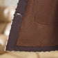 Manteau mi-long à simple boutonnage pour femmes avec doublure en peluche