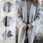 Manteau long à manches longues pour femmes avec col rabattu, épais