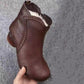 Bottes à Cheville Texturées Avec Fermeture Éclair pour Femmes