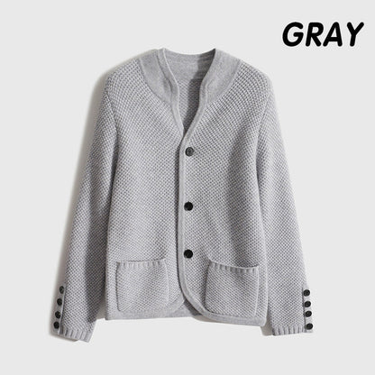💝[Meilleur cadeau pour elle] Veste cardigan tricotée pour femme avec bouton