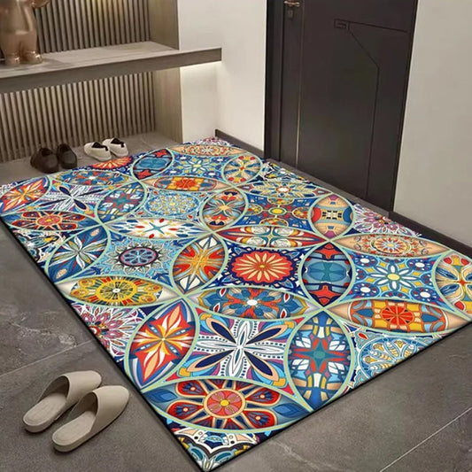 Tapis de porte géométrique bohème pour l'entrée