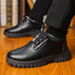 Chaussures d'Hiver Isolées en Cuir avec Doublure en Peluche pour Hommes