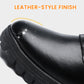 Chaussures d'Hiver Isolées en Cuir avec Doublure en Peluche pour Hommes