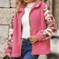 Veste en polaire sherpa avec imprimé tribal et fermeture éclair pour femmes