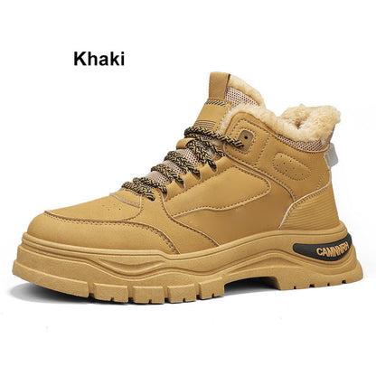 Bottes de Randonnée Isolées d'Hiver pour Hommes avec Doublure en Peluche